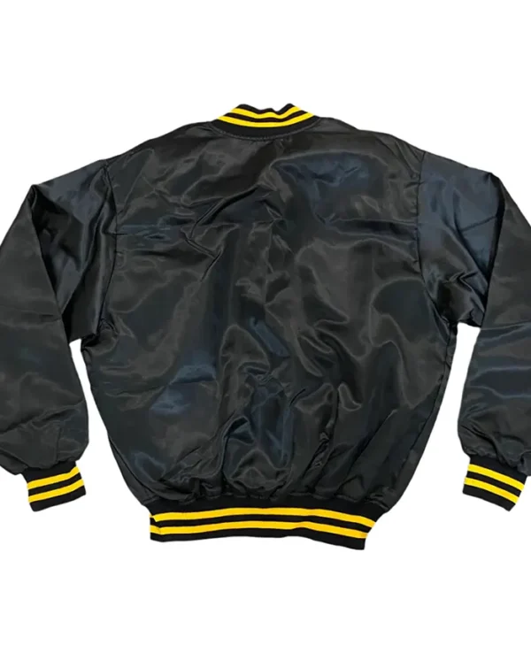 Pirates Black Vintage Satin Varsity Starter Jacket Back