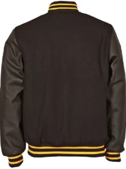 Pittsburgh Pirates Black Full Snap Wool Varsity Jacket Back