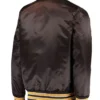 San Diego Padres Brown Full Snap Satin Varsity Jacket Back