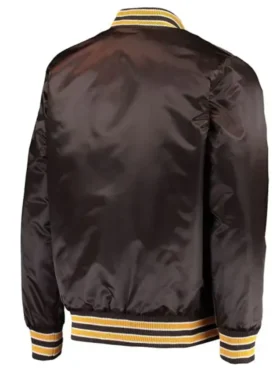San Diego Padres Brown Full Snap Satin Varsity Jacket Back