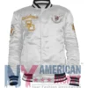 San Diego Padres Satin White Full Snap Varsity Jacket