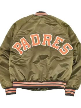 San Diego Padres Vintage Full Snap Varsity Jacket Back