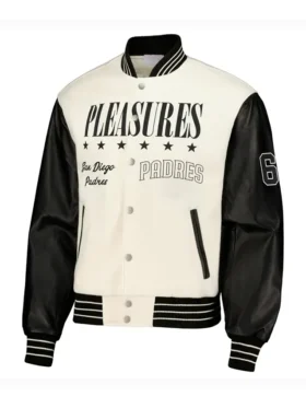 San Diego Padres White And Black Wool Varsity Jacket