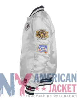 San Diego Padres White Satin Full Snap Varsity Jacket