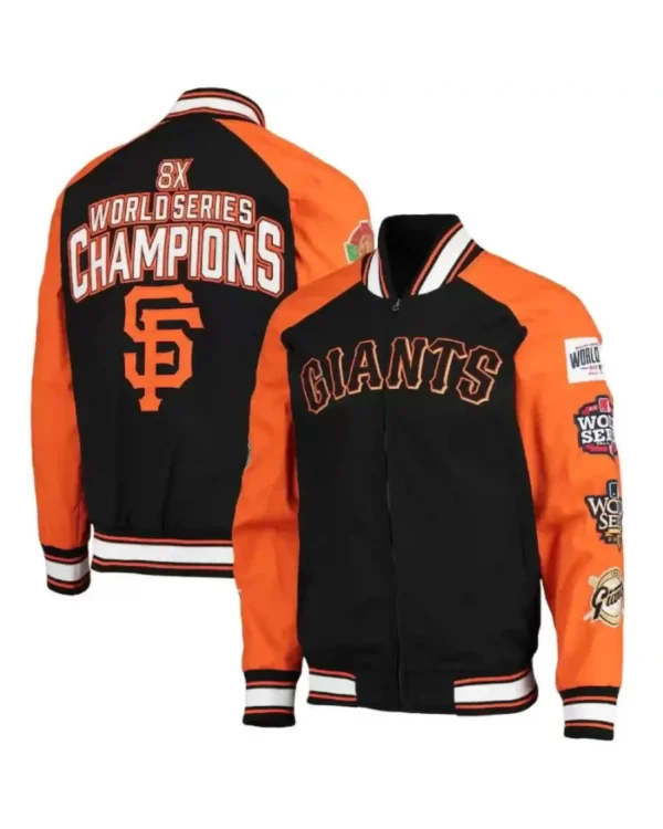 San Francisco Giants 8x World Series Black and Orange Jacket
