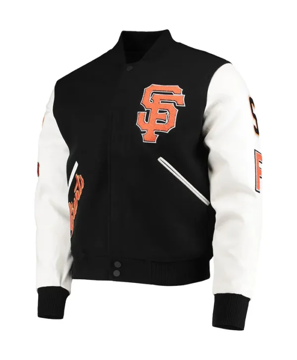 San Francisco Giants Black And White Wool Varsity Jacket