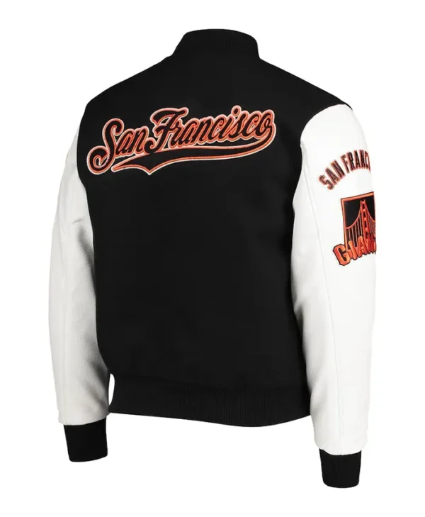 San Francisco Giants Black And White Wool Varsity Jacket Back
