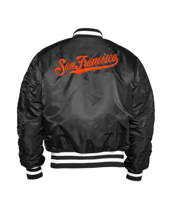 San Francisco Giants Black Ma-1 Bomber Jacket Back