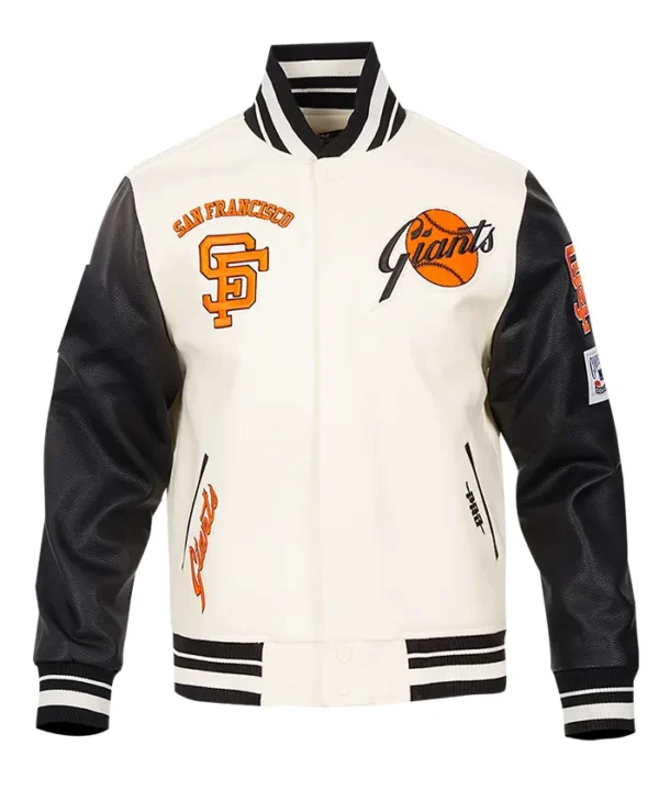 San Francisco Giants White And Black Varsity Jacket