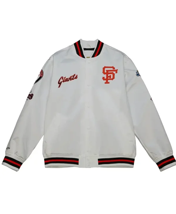 San Francisco Giants White Satin Varsity Jacket