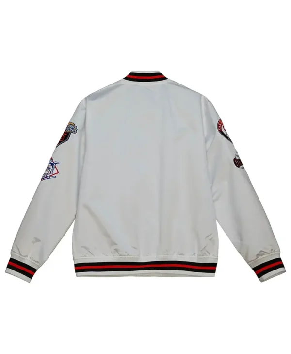 San Francisco Giants White Satin Varsity Jacket Back