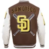 Team San Diego Padres Wool Varsity Jacket Back