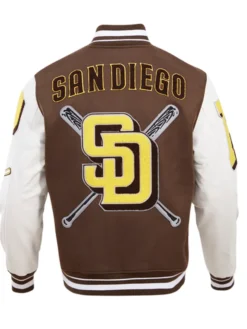 Team San Diego Padres Wool Varsity Jacket Back