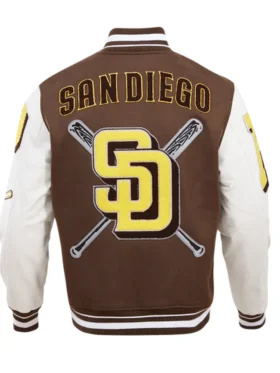 Team San Diego Padres Wool Varsity Jacket Back