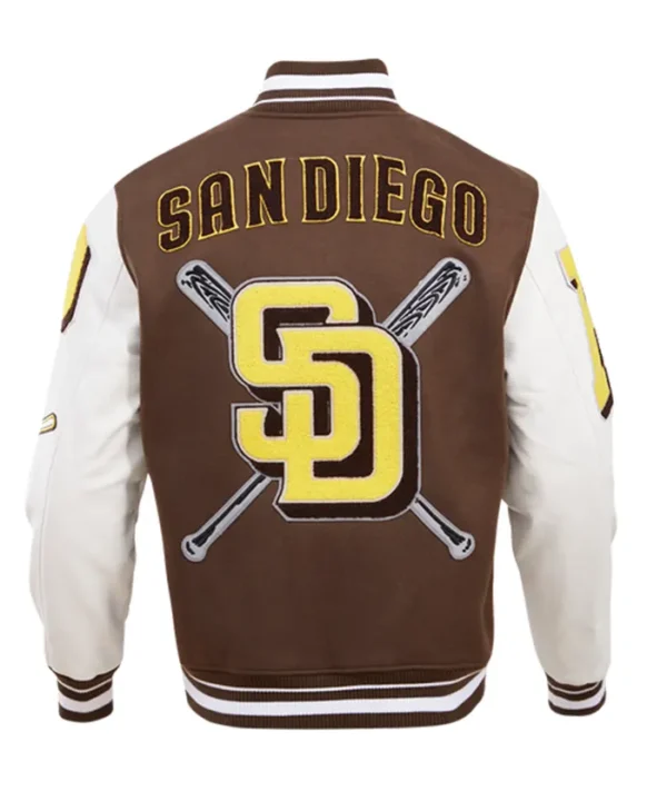 Team San Diego Padres Wool Varsity Jacket Back