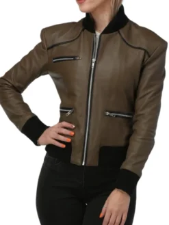 Brown-Womens-Leather-Bomber-Jacket-With-Rib-Collar-Style