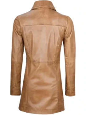 Buy Now Brown Sheepskin Long Leather Coat For Mens And Womens