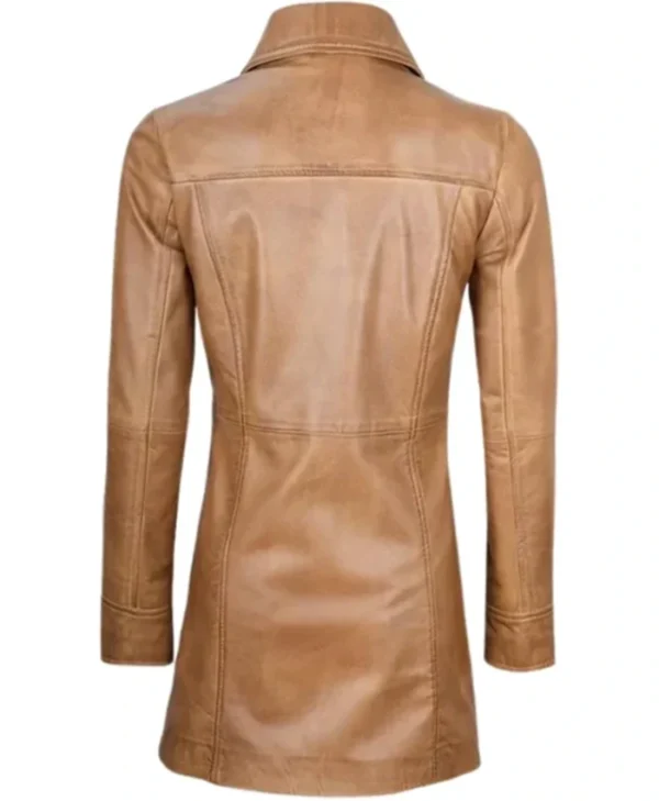 Buy Now Brown Sheepskin Long Leather Coat For Mens And Womens