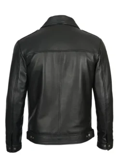 Buy Now Cafe Racer Simple Black Leather Jacket For Men And Women