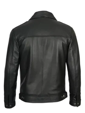 Buy Now Cafe Racer Simple Black Leather Jacket For Men And Women
