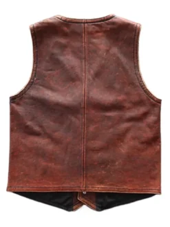 Buy Now Distressed Leather Biker Brown Vest For Men And Women
