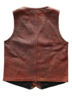 Buy Now Distressed Leather Biker Brown Vest For Men And Women