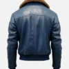 Buy Now Flight Blue Vintage Bomber Leather Jacket For Men And Women