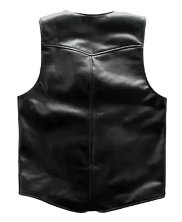 Buy Now Genuine Black Leather Vest For Men And Women