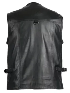 Buy Now Hunting V-Neck Black Leather Vest For Men And Women