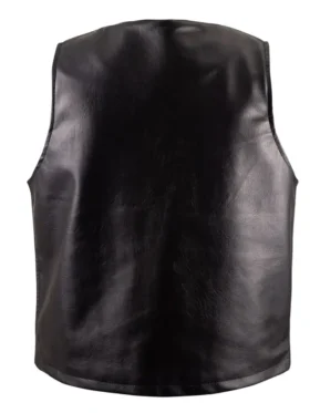 Buy Now Hunting Vintage Black Leather Vest For Men And Women