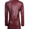 Buy Now Maroon Sheepskin Trench Leather Coat For Mens And Womens