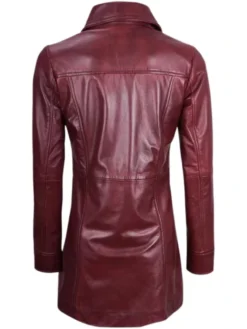 Buy Now Maroon Sheepskin Trench Leather Coat For Mens And Womens
