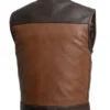 Buy Now Motorcycle Leather Dark Brown Vest For Men And Women