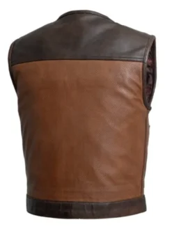 Buy Now Motorcycle Leather Dark Brown Vest For Men And Women