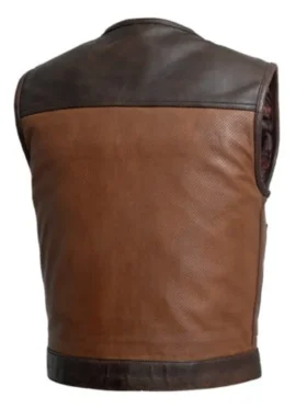 Buy Now Motorcycle Leather Dark Brown Vest For Men And Women