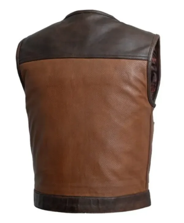 Buy Now Motorcycle Leather Dark Brown Vest For Men And Women