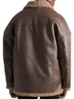 Buy Now Oversized Brown Shearling Leather Jacket For Men And Women