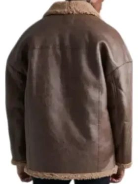 Buy Now Oversized Brown Shearling Leather Jacket For Men And Women