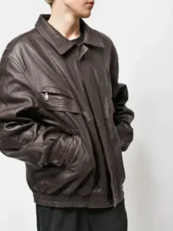 Buy Now Oversized Vintage Brown Leather Jacket For Men And Women