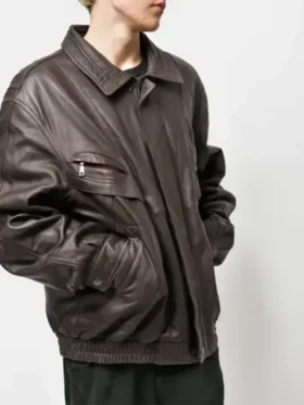 Buy Now Oversized Vintage Brown Leather Jacket For Men And Women