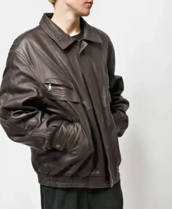Buy Now Oversized Vintage Brown Leather Jacket For Men And Women