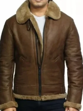 Buy Now Vintage Aviator Brown Shearling Leather Jacket For Men And Women