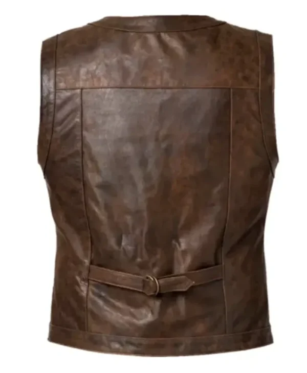 Buy Now Vintage Hunting Brown Leather Vest For Men And Women