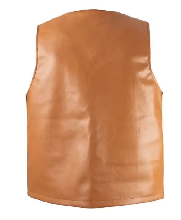 Buy Now Vintage Hunting Camel Brown Leather Vest For Men And Women