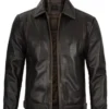 Cafe Racer Simple Dark Brown Leather Jacket