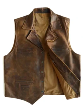 Cowboy Brown Sheepskin Leather Vest
