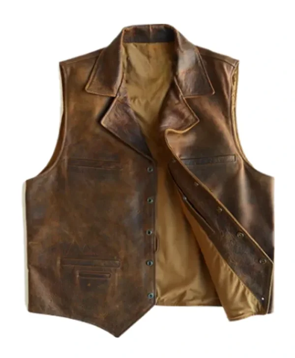 Cowboy Brown Sheepskin Leather Vest
