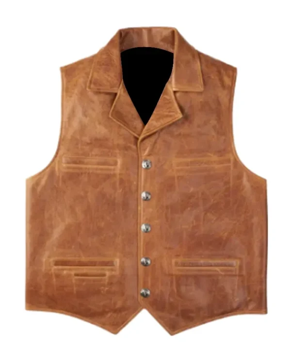 Cowboy Western Brown Leather Vest