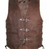 Cowhide Biker Brown Leather Vest