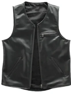 Genuine Black Leather Vest